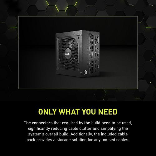 MSI MAG A850GL PCIE 5.1 & ATX 3.1 Gaming Power Supply - Full Modular - 80 Plu...