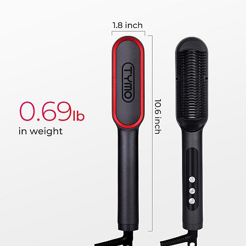 TYMO Ring Plus Ionic Hair Straightener Brush - Straightening Comb with Negati...