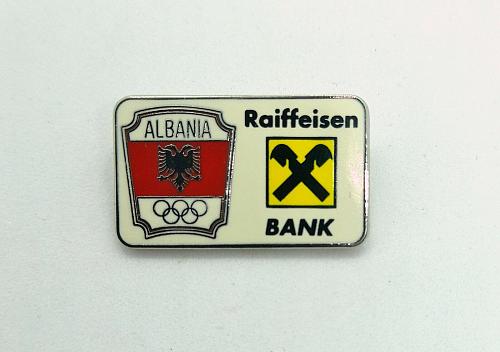 Olympic Games Committee of Albania 2000 NOC Pin. Raiffeisen Bank.