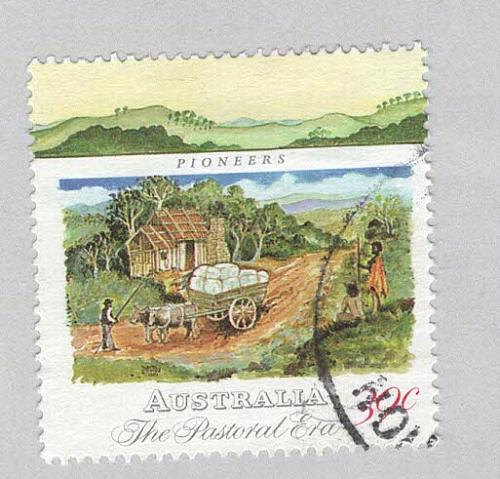 Australia Used Pioneers man wagon multi colored Ranch squatters green 39 (BP9