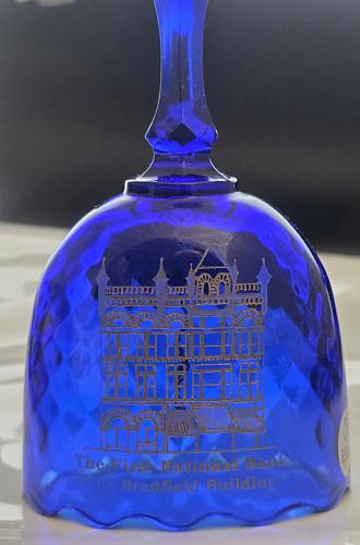 Fenton blue Bradfield building glass bell