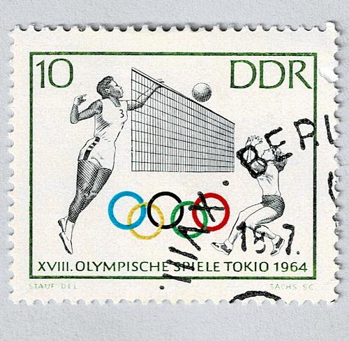 Germany DDR Olympics volleyball green 10 Used (BP91512)