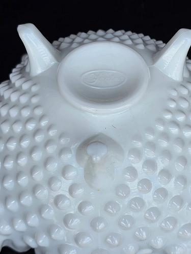 Fenton glass ruffled edge 3 leged dish auction