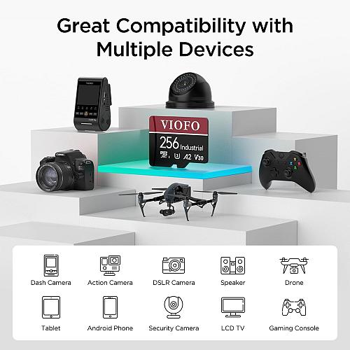 VIOFO 256GB Industrial Grade microSD Card U3 A2 V30 High Speed Memory Card wi...