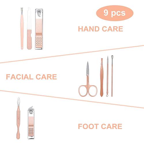Manicure Set Personal Care Nail Clipper Kit-9 Pieces Professional Pedicure Se...