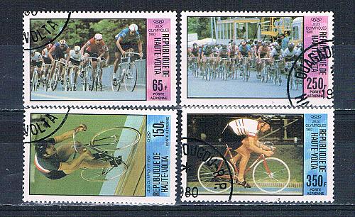 Burkina Faso C258-61 Used set Bicyclists 1980 CV 4.50 (MV0218)+