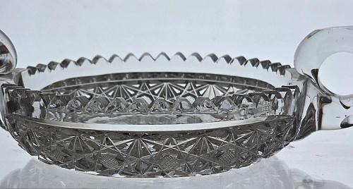 ABP cut glass 2 handled. dish American brilliant period 1886 -1915 bob61