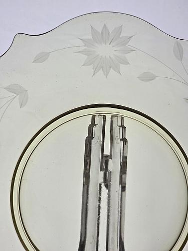 Lancaster Glass Co. Yellow Jubilee serving plate