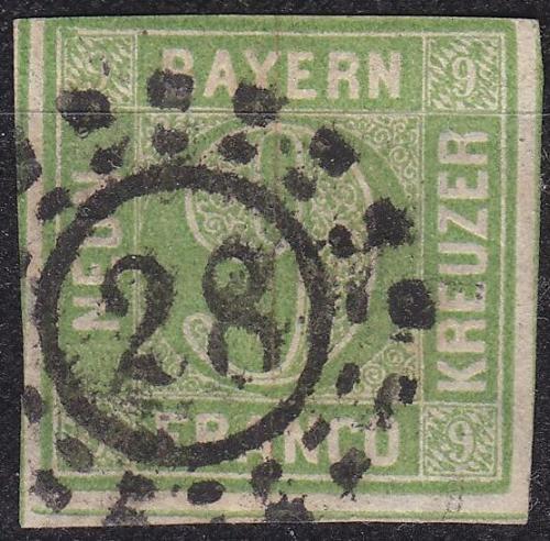 GERMANY Bayern Bavaria [1850] MiNr 0005 III d ( O/used ) [02]