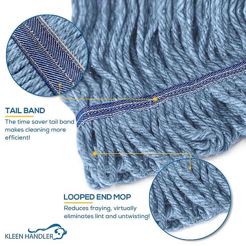 KLEEN HANDLER Pack of 3 HEAVY DUTY Commercial Mop Head Replacement Wet Indust...