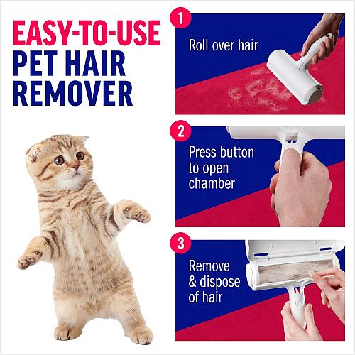 Chom Chom Roller Pet Hair Remover and Reusable Lint Roller - ChomChom Cat and...