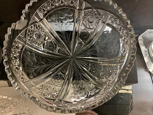 Tuthill American Brilliant Period hand Cut mouth blown blank bowl