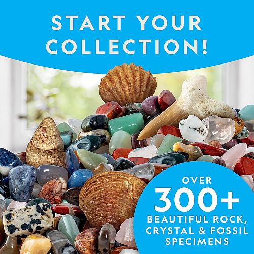 NATIONAL GEOGRAPHIC Rock Collection Box for Kids – 300 Piece Gemstones and Cr...