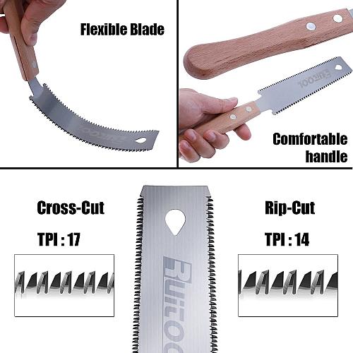 RUITOOL Japanese Hand Saw 6 Inch Double Edge Sided Pull Saw Ryoba SK5 Flexibl...
