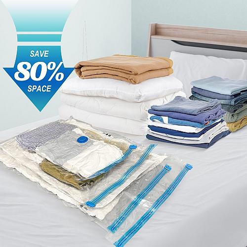 Fygrip 16 Pack Vacuum Storage Bags with Hand Pump 4 Jumbo + 4 Large + 4 Mediu...