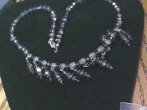 Gunmetal Gray Faceted Beaded Necklace set