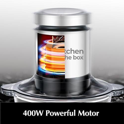 Kitchen in the box Mini Food Processors400W Powerful Mini Meat Grinder & Food...