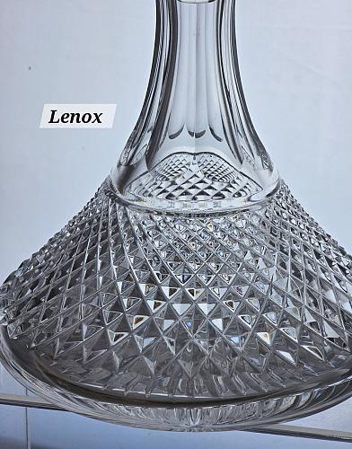 Signed Lenox hand Cut glass Crystal decanter Made in USA