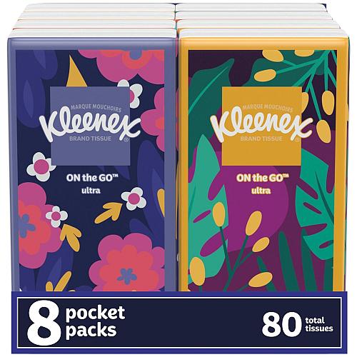 Kleenex On-The-Go Facial Tissues 8 On-The-Go Packs 10 Tissues per Box 3-Ply 8...