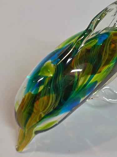 Art glass Dolphin rainbow