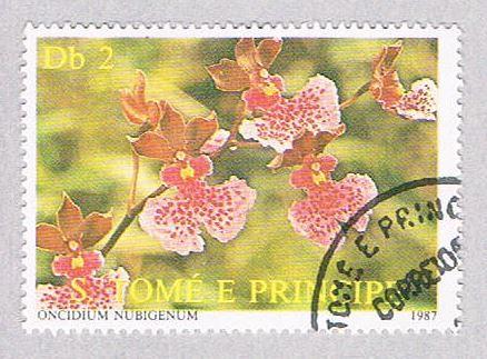 Saint Thomas and Prince Is 804f Used Oncidium nubigenum CV 1.25 (BP1915)