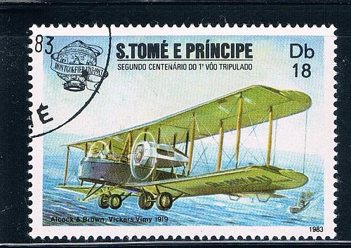 Saint Thomas and Prince Is 701b Used Bi-Plane CV 2.00 (GI0432)+