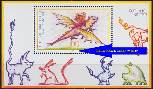 GERMANY BUND [1994] MiNr 1754 Block 20 FA ( **/mnh ) Plattenfehler