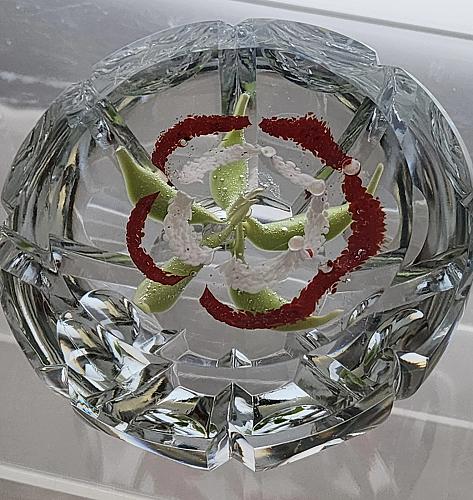 Hand crafted art glass paperweight Signed