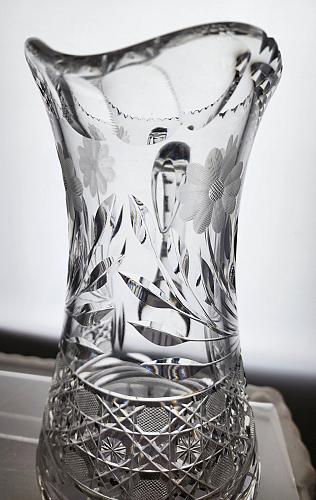 Antique Pitcher Cut Glass Harvard