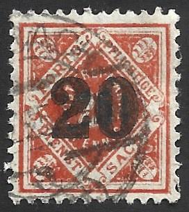 German State Wurttemburg Used Scott #O92 Catalog Value $.40