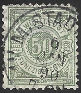 German State Wurttemburg Used Scott #67 Catalog Value $6.50