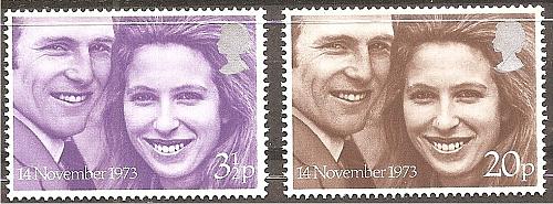 [GB0707] Great Britain: Princess Anne Wedding (1973) MNH, complete set