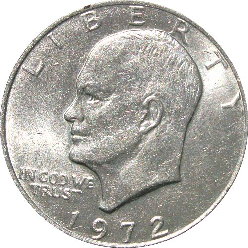 This is a 1972 One Dollar Eisenhower Coin