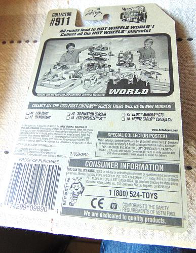 Hot Wheels Olds Aurora GT3 #911 HW '99 First Editions *Mint-Never Opened.t