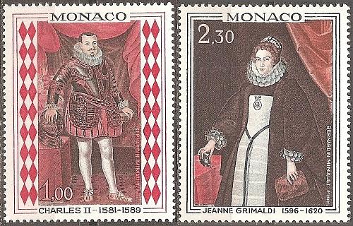 [MN0710] Monaco: Princes of Monaco (1968) MNH Complete Set