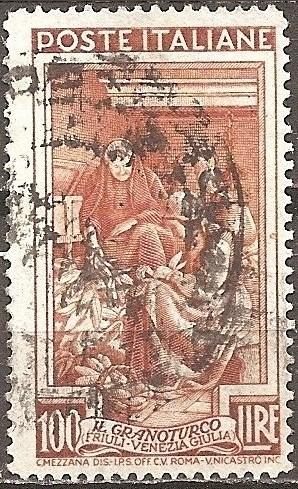 [IT0566] Italy: The Trades: Husking corn (1950) Used