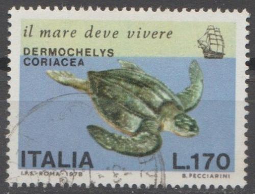 [IT1318] Italy: Leatherback turtle (1978) Used