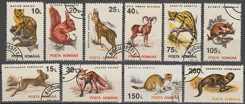 [RO3835] Romania: Wildlife (1993) CTO Complete 10-value set