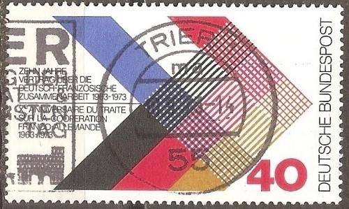 [GE1101] Germany: Franco-German Cooperation Treaty, 10th Anniv. (1973) used single