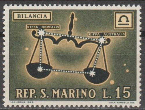 [SM0722] San Marino: Signs of the Zodiac - Libra (1970) MNH
