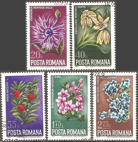 [RO2513 Romania: Wildflowers (1974) CTO Short Set