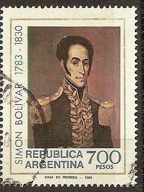 [AR1290] Argentina: Simon Bolivar Death Sesquicentennial (1980) Used Single