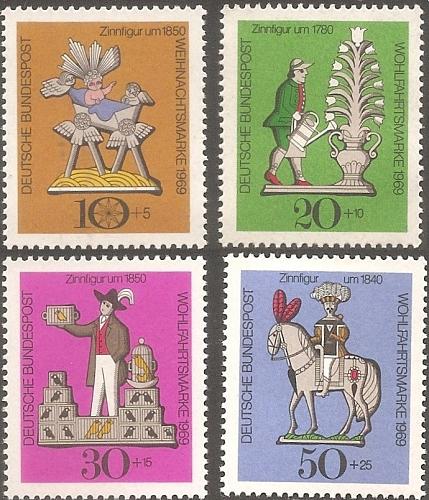 [GEB450] Germany: Tin Toys (1969) MNH full set