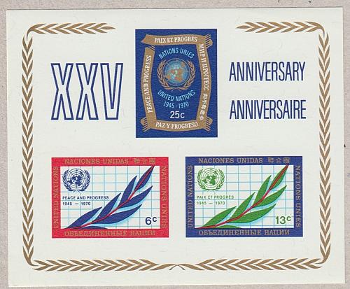 [UNY212] UN NY: 25th Anniversary (1970) MNH Souvenir Sheet