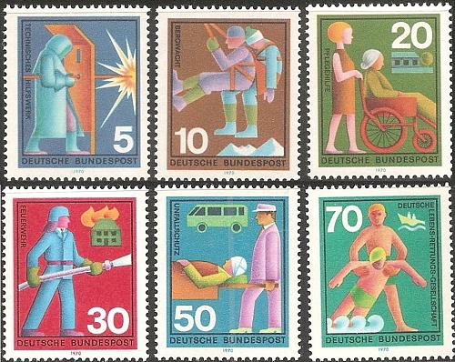 [GE1022] Germany: Voluntary Services (1970) MNH 6-value complete set