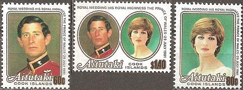 [BC0015] Aitutaki: Charles & Diana Wedding (1981) MNH Full Set