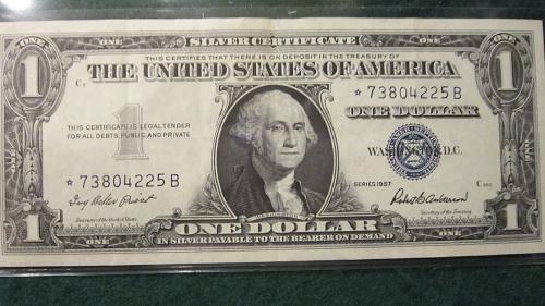2 Crisp 1957 $1 Silver Certificate STAR notes (One is 1957, other is 57 A)
