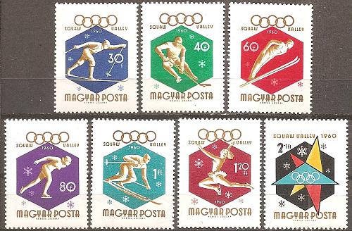[HU1301] Hungary: 1960 Winter Olympics, Squaw Valley, CA (1960) MNH Full Set