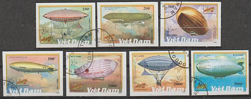 [VN1387] Vietnam: Airships/Dirigibles/Zeppelins (1990) CTO Imperforate Full Set