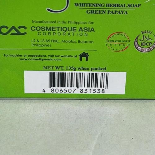 Silka Whitening Green Papaya Soap with VitaRich Actives 135g